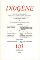 Couverture du livre « Diogene 105 » de Collectifs Gallimard aux éditions Gallimard