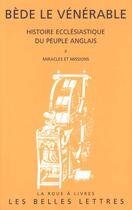 Couverture du livre « Histoire ecclesiastique du peuple anglais/t2 » de Bede Le Venerable aux éditions Belles Lettres