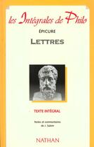 Couverture du livre « Int phil 05 lettres » de Epicure/Huisman aux éditions Nathan