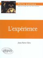 Couverture du livre « L'experience » de Jean-Pierre Clero aux éditions Ellipses