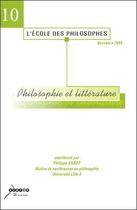 Couverture du livre « L'école des philosophes ; philosophie et littérature » de Philippe Sabot aux éditions Crdp De Lille