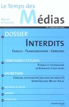 Couverture du livre « Interdits ; tabous, transgressions, censures » de  aux éditions Nouveau Monde