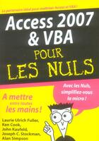Couverture du livre « Access 2007 et VBA pour les nuls » de Laurie Ulrich Fuller aux éditions First Interactive