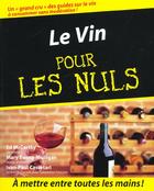 Couverture du livre « Le Vin Pour Les Nuls » de E Mac Carthy aux éditions First