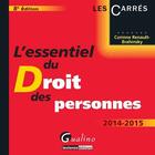 Couverture du livre « L'essentiel du droit des personnes (8e édition) » de Corinne Renault-Brahinsky aux éditions Gualino