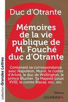 Couverture du livre « Mémoires de la vie publique de m. fouché duc d'Otrante » de Joseph Fouche aux éditions Ligaran