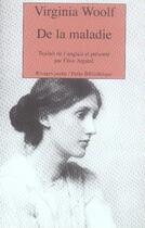 Couverture du livre « De la maladie » de Virginia Woolf aux éditions Rivages