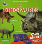 Couverture du livre « MON ALBUM GEANT A RABATS ; les dinosaures » de  aux éditions Langue Au Chat