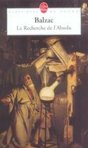 Couverture du livre « La recherche de l'absolu » de Honoré De Balzac aux éditions Le Livre De Poche