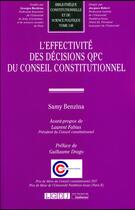 Couverture du livre « L'effectivité des décisions QPC du Conseil constitutionnel » de Samy Benzina aux éditions Lgdj