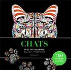 Couverture du livre « Bloc de coloriage black premium ; chats ; bloc de coloriage » de  aux éditions Marabout
