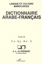 Couverture du livre « Dictionnaire arabe-francais - langue et culture marocaines » de De Premare A-L. aux éditions L'harmattan