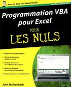 Couverture du livre « Programmation VBA pour excel 2010 et 2013 pour les nuls » de John Walkenbach aux éditions First Interactive