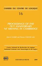 Couverture du livre « Proceedings of the 70th anniversary NF meeting in Cambridge » de Crabbe Marcel / Fors aux éditions Academia