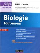 Couverture du livre « Biologie tout-en-un ; BCPST 1re année (4e édition) » de Pierre Peycru aux éditions Dunod