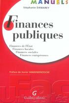 Couverture du livre « Finances publiques » de Stephanie Damarey aux éditions Gualino