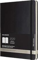 Couverture du livre « Agenda 2020 pro semainier vertical tres grand format noir rigide » de Moleskine aux éditions Moleskine