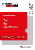 Couverture du livre « Droit des successions (édition 2020/2021) » de Corinne Renault-Brahinsky aux éditions Gualino