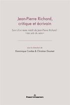 Couverture du livre « Jean-pierre Richard ; critique et écrivain » de Christian Doumet aux éditions Hermann