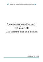 Couverture du livre « Coudenhove-Kalergi-de Gaulle ; une certaine idée de l'Europe » de  aux éditions Nouveau Monde