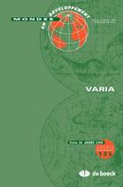 Couverture du livre « Mondes en développement N.135 ; environnement, eau, échanges, croissance, intégration régionale et développement » de Mondes En Developpement aux éditions De Boeck Superieur