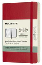Couverture du livre « Agenda 18 mois semainier 2018 ; 19 poche rouge souple » de  aux éditions Moleskine