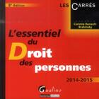 Couverture du livre « L'essentiel du droit des personnes (8e édition) » de Corinne Renault-Brahinsky aux éditions Gualino