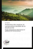 Couverture du livre « Protection des especes et conservation durable de la biodiversite » de Nyanda-E aux éditions Presses Academiques Francophones