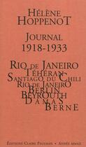 Couverture du livre « Journal, 1918-1933 » de Helene Hoppenot aux éditions Claire Paulhan