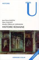 Couverture du livre « Histoire romaine (2e édition) » de Jean-Pierre Martin et Alain Chauvot et Mireille Cebeillac-Gervasoni aux éditions Armand Colin