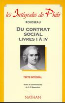 Couverture du livre « Int phil 24 du contrat social » de Rousseau/Braunstein aux éditions Nathan