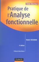 Couverture du livre « Pratique de l'analyse fonctionnelle - 4eme edition » de Robert Tassinari aux éditions Dunod