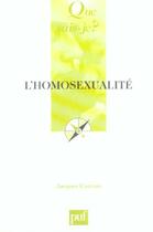 Couverture du livre « L'homosexualité » de Jacques Corraze aux éditions Que Sais-je ?