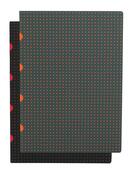 Couverture du livre « Cahier circulo noir sur rouge / gris sur orange A4 ligné » de  aux éditions Paper Oh
