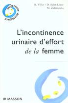 Couverture du livre « L'incontinence urinaire d'effort de la femme » de Villet aux éditions Elsevier-masson
