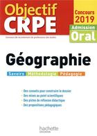 Couverture du livre « Objectif crpe geographie 2019 » de Laurent Bonnet aux éditions Hachette Education