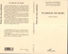 Couverture du livre « D'amour, de mort : Choix de poèmes » de Jean Antonin Gitenet et Josef Julius Wecksell aux éditions L'harmattan