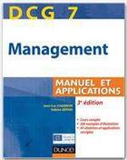 Couverture du livre « DCG 7 ; management ; manuel et applications, corrigés inclus (3e édition) » de Jean-Luc Charron et Sabine Separi aux éditions Dunod