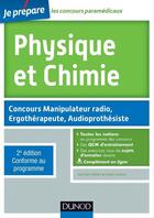 Couverture du livre « Je prépare ; physique et chimie ; concours manipulateur radio, ergothérapeute, audioprothésiste (2e édition) » de Erwan Guelou et Germain Weber aux éditions Dunod