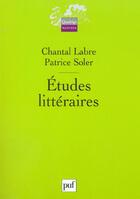 Couverture du livre « Etudes litteraires » de Soler/Labre aux éditions Puf