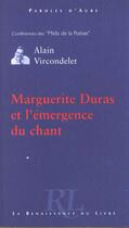 Couverture du livre « Marguerite duras » de Alain Vircondelet aux éditions Renaissance Du Livre