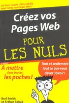 Couverture du livre « Creer des pages web 3e edition poche pour les nuls (3e édition) » de Smith/Bebak aux éditions First Interactive