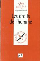 Couverture du livre « Droits de l'homme (les) » de Mourgeon J aux éditions Que Sais-je ?