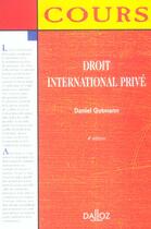 Couverture du livre « Droit International Prive » de Daniel Gutmann aux éditions Dalloz