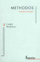 Couverture du livre « Revue methodos numero 2-2002 : l'esprit mind/geist » de  aux éditions Pu Du Septentrion