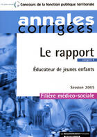 Couverture du livre « Le rapport ; educateur de jeunes enfants » de  aux éditions Documentation Francaise