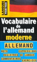 Couverture du livre « Vocabulaire de l'allemand moderne » de Omnes Jacques aux éditions Pocket