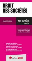 Couverture du livre « Droit des sociétés : Les principes généraux et spéciaux en matière de droit des sociétés » de David Calfoun aux éditions Gualino