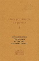 Couverture du livre « Revue Etats provisoires du poème n.1 » de Revue Etats Provisoires Du Poeme aux éditions Cheyne