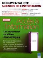 Couverture du livre « Documentaliste sciences de l'information volume 48. n. 3 septembre 2011 : acces a l'information - les » de  aux éditions Adbs